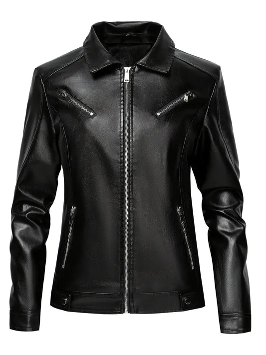 Zerina™ |  Leather Biker Jacket