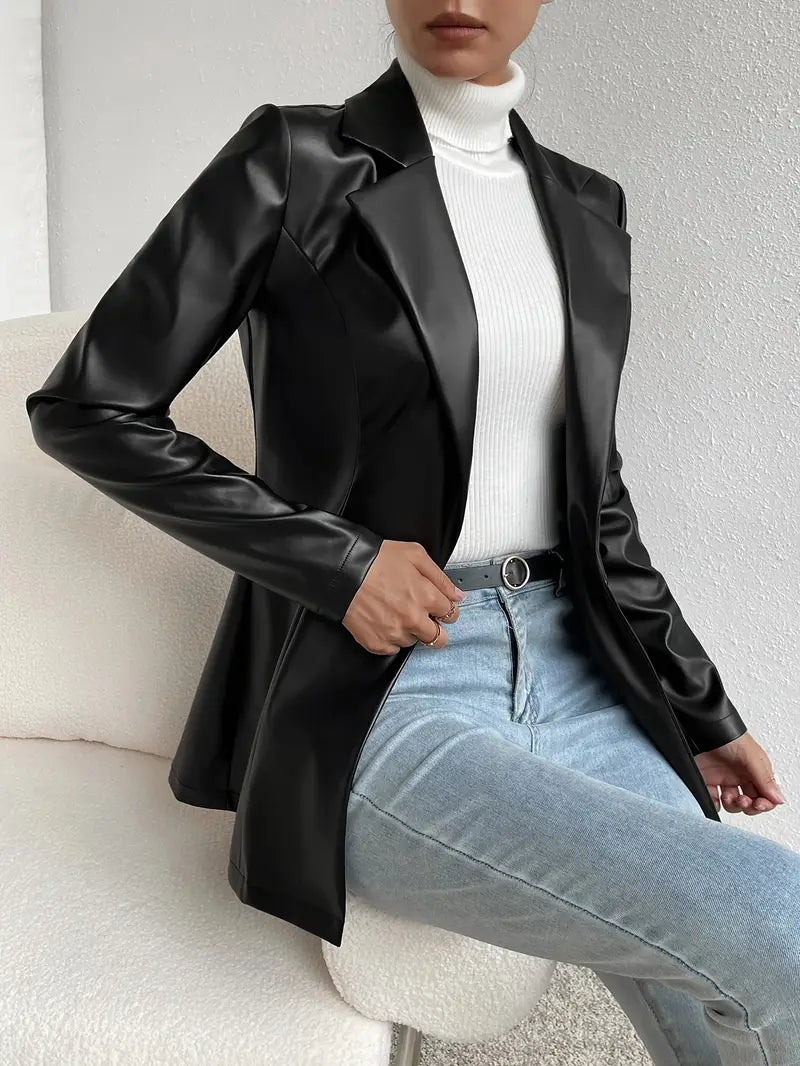 Marenya™ | Elegant Black Long Coat