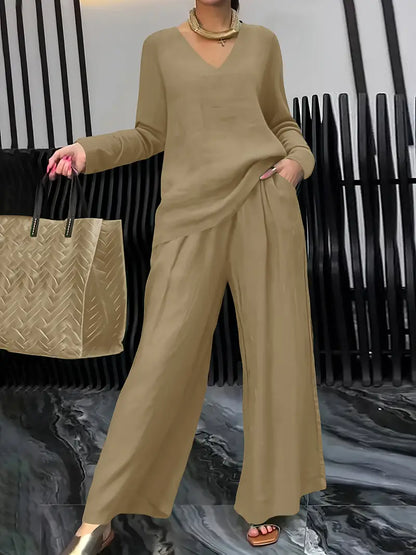 Fidelia™ | Casual Wide-Leg Pantsuit