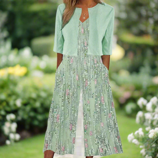 Veronica™ | Stylish V-Neck Jumpsuit & Jacket Set