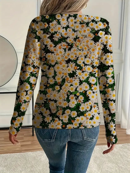 Grace™ | V-Neck Floral Cardigan