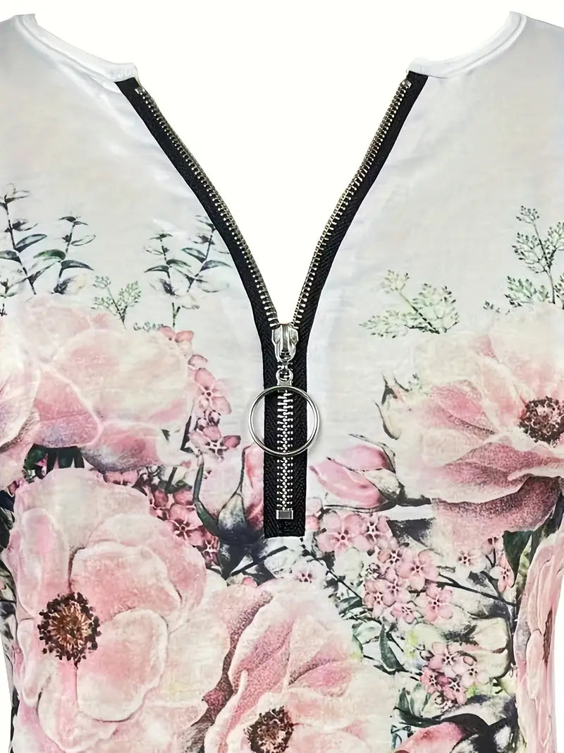 Halcyon™ | Floral half-zip top