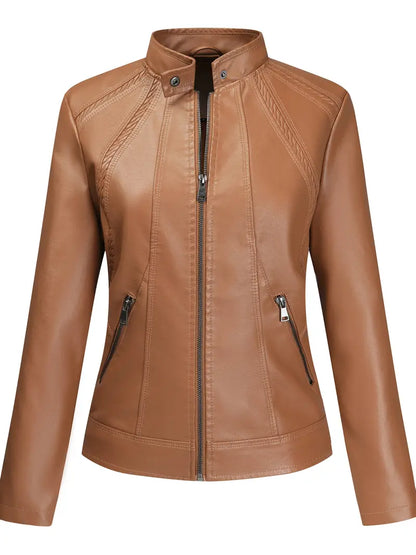 Jorisa™ | Everyday Zippered Leather Jacket