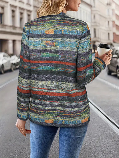 Eleanora™ | Striped Open Front Cardigan