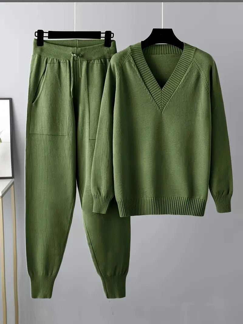 Helisent™ | V-Neck Two-Piece Set