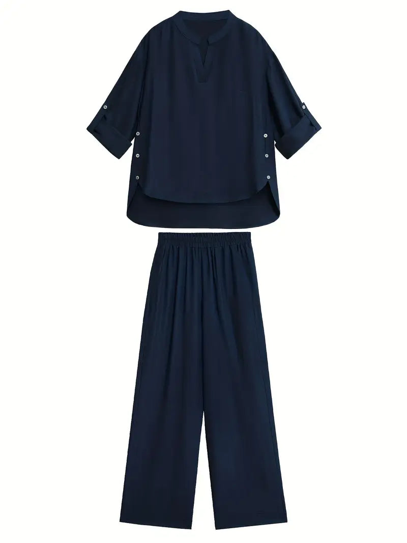 Beatrice™ | Casual Commuter V-Neck Set