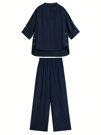 Beatrice™ | Casual Commuter V-Neck Set