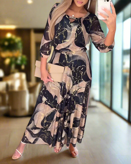 Alurelle™ | Printed Waist Dress