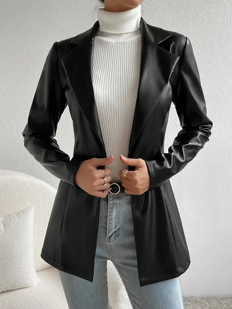 Marenya™ | Elegant Black Long Coat