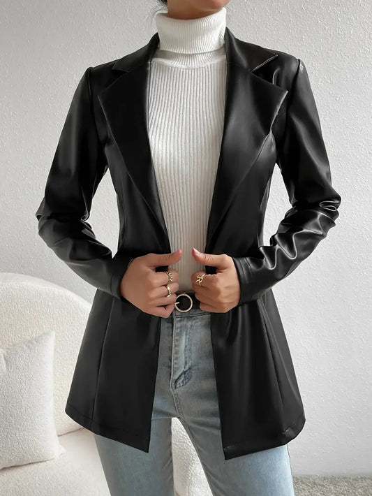 Marenya™ | Elegant Black Long Coat