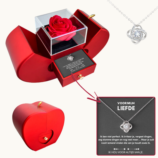LYNN & CO | "Rozenliefde" - Witgouden Ketting