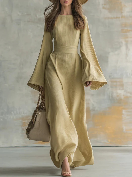 Olarisse™ |  Elegant Long Ribbed Dress