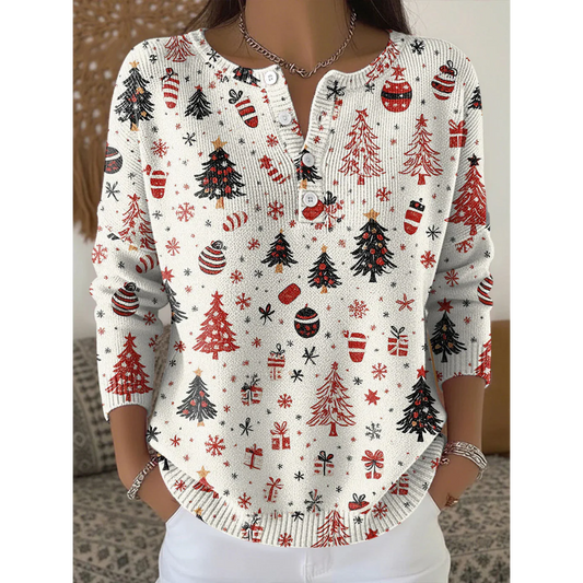 Kendra™ | Festive Button-Up Christmas Sweater