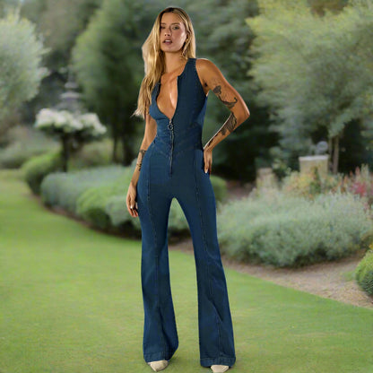 Hofstia™ | Curve-Fit Denim Jumpsuit
