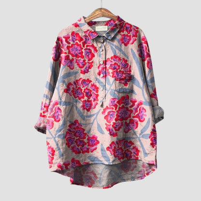 Linnéa™ | Playful Dog Print Shirt for Casual Comfort