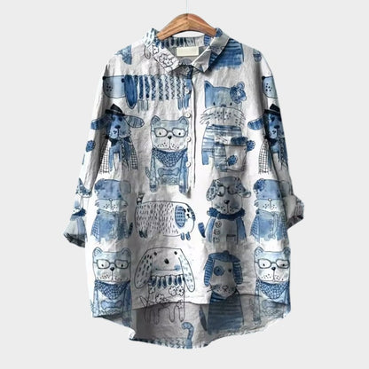 Elspeth™ | Oversized Shirt with Dog Print