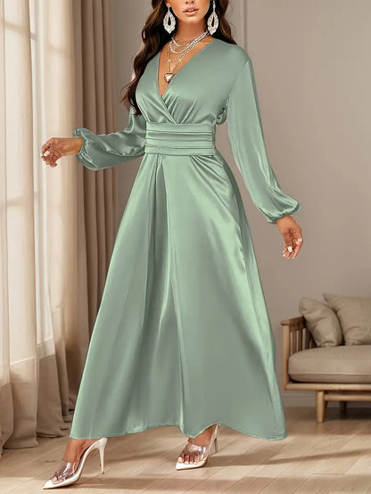 Zayna™ | Satin Wrap-Around Dress
