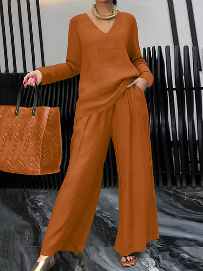 Fidelia™ | Casual Wide-Leg Pantsuit
