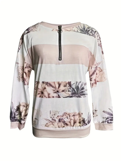 Quenby™ | Floral Print Color Block Shirt