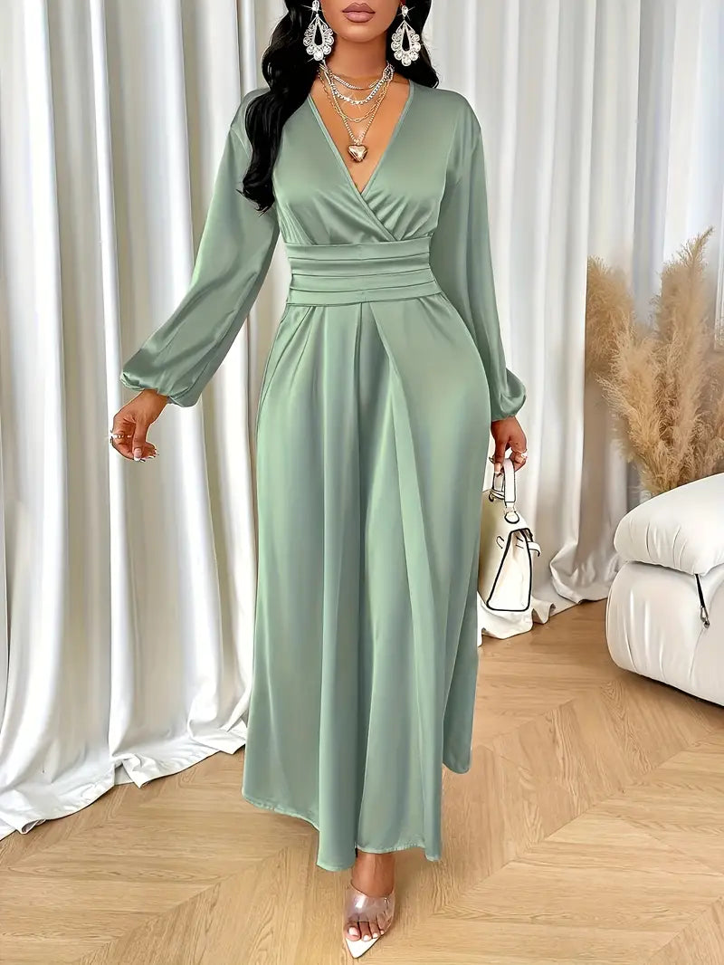 Zayna™ | Satin Wrap-Around Dress