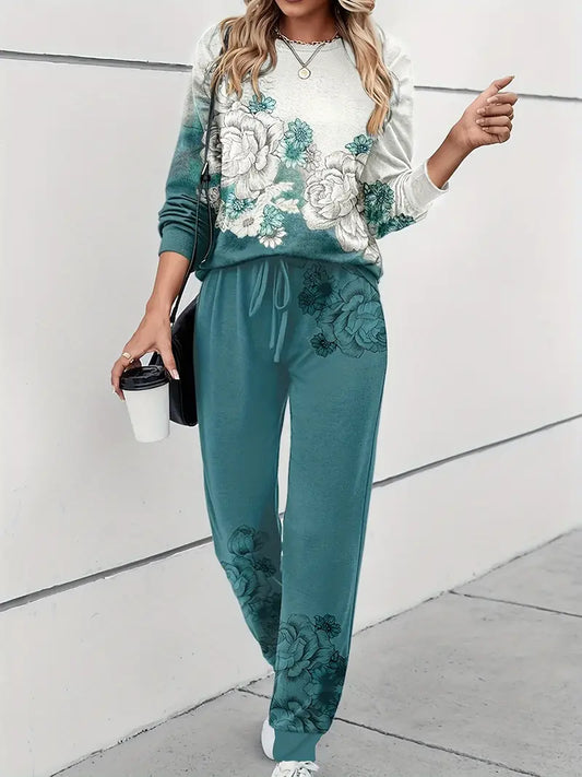 Ysoria™ | Floral Round Neck Suit