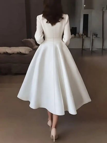 Malia™ | Elegant V-Neck Swing Dress