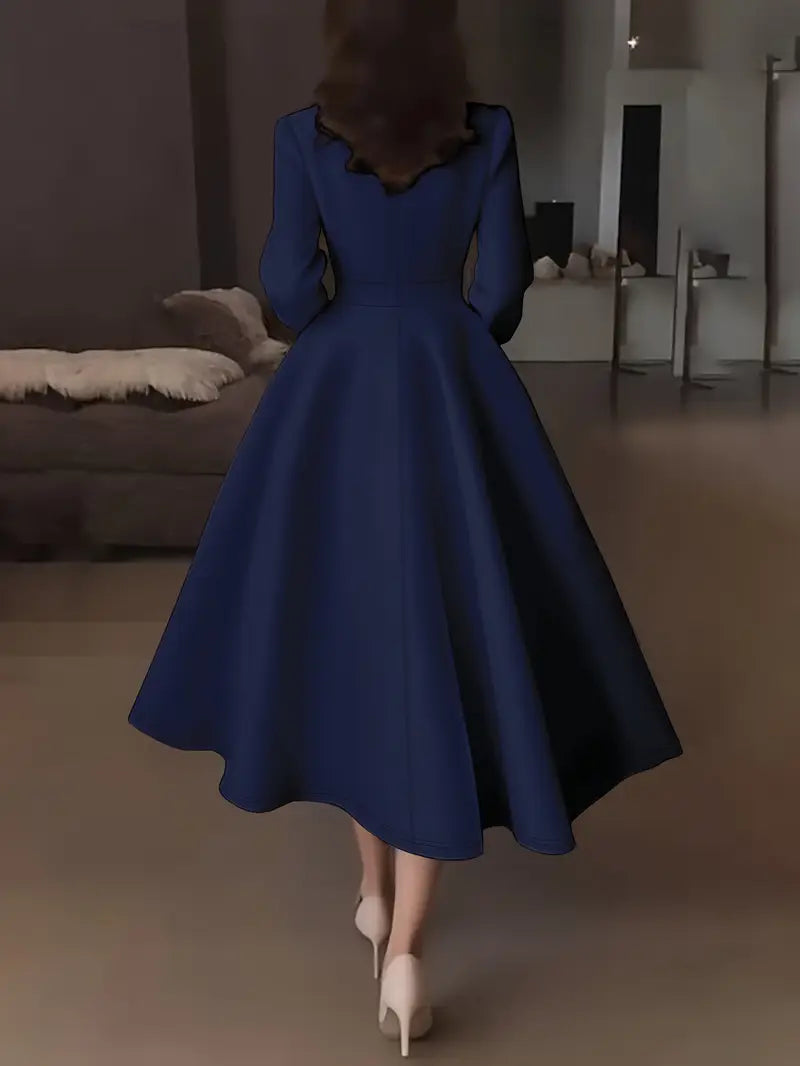 Malia™ | Elegant V-Neck Swing Dress