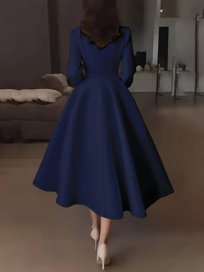 Malia™ | Elegant V-Neck Swing Dress