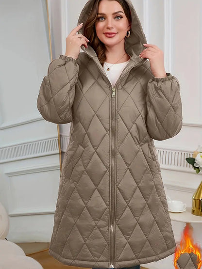 Galena™ | Quilted Hooded Long Coat