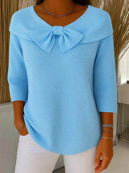 Kaela™ | Elegant Knitted Top With Bow