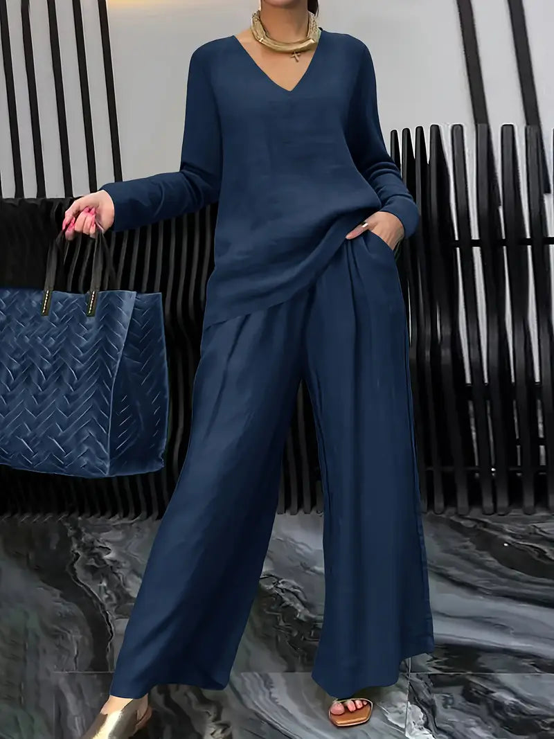 Fidelia™ | Casual Wide-Leg Pantsuit