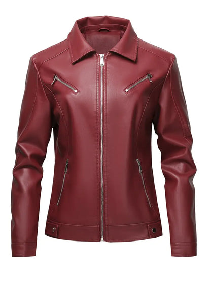 Zerina™ |  Leather Biker Jacket