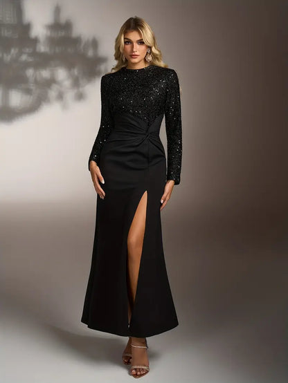 Madison™ | Black Sequin Long Sleeve Dress