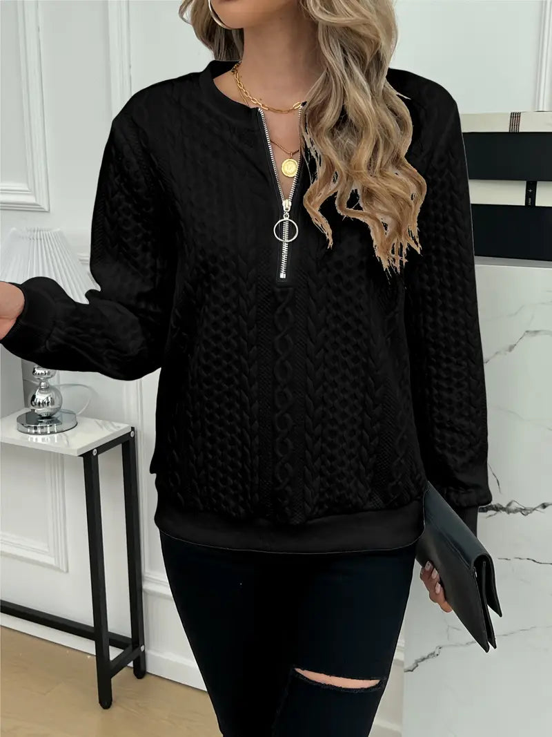 Thalira™ | Elegant Zipper Sweater