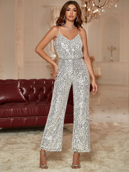 Hadley™ | Glittery V-Neck Jumpsuit