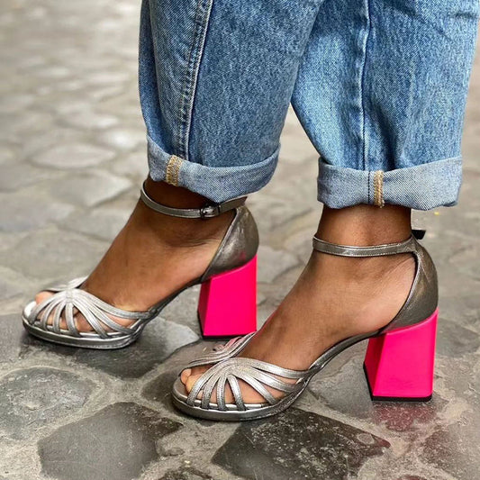 Tildaen™ | Metallic Block Sandals