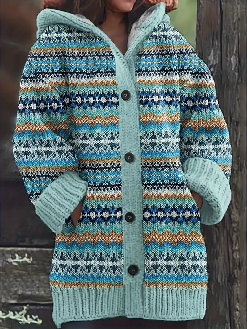 Perlina™ | Elegant Hooded Cardigan