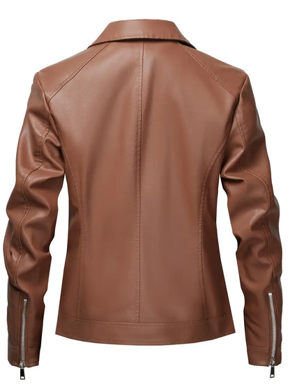 Zerina™ |  Leather Biker Jacket