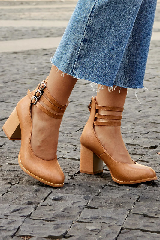 Brenith™ | Buckled Block Sandals