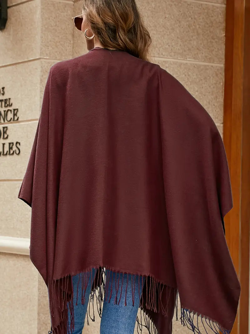 Chara™ | Fringe-Detail Poncho