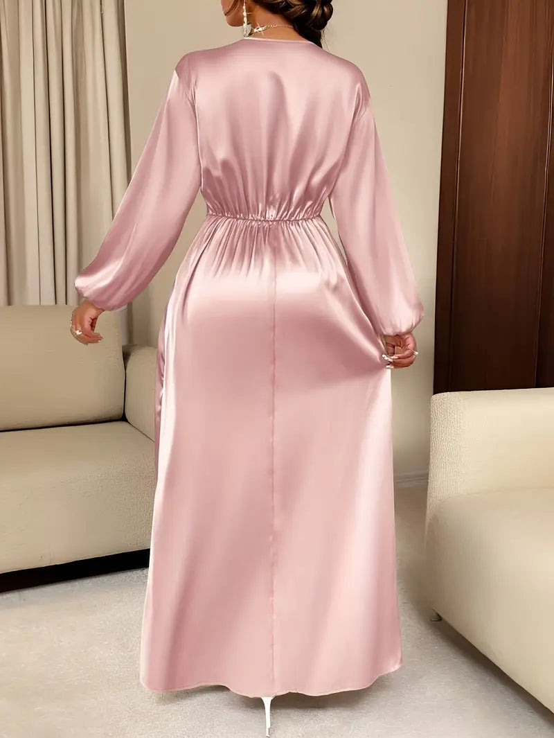 Zayna™ | Satin Wrap-Around Dress