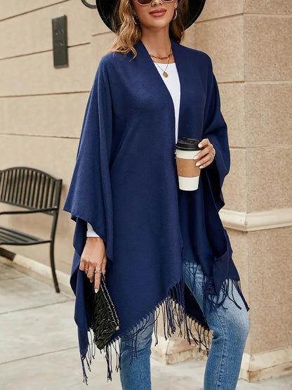 Chara™ | Fringe-Detail Poncho