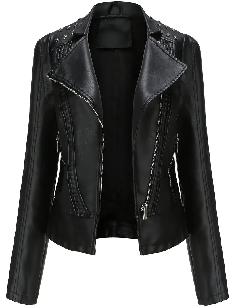 Ovidia™ | Vintage Studded Biker Jacket