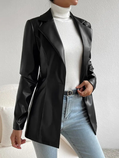 Marenya™ | Elegant Black Long Coat