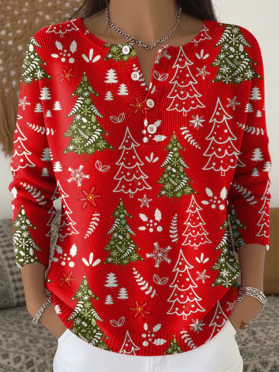 Evely™ | Buttoned Christmas Sweater