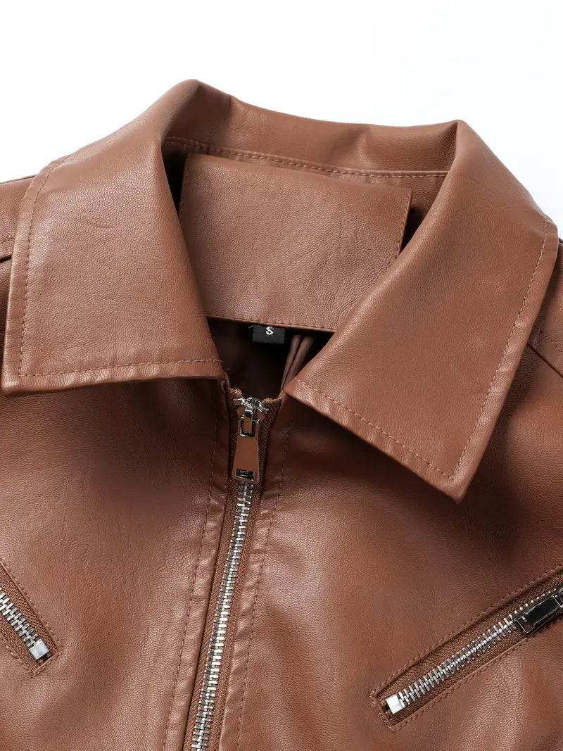 Zerina™ |  Leather Biker Jacket