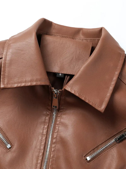 Zerina™ |  Leather Biker Jacket