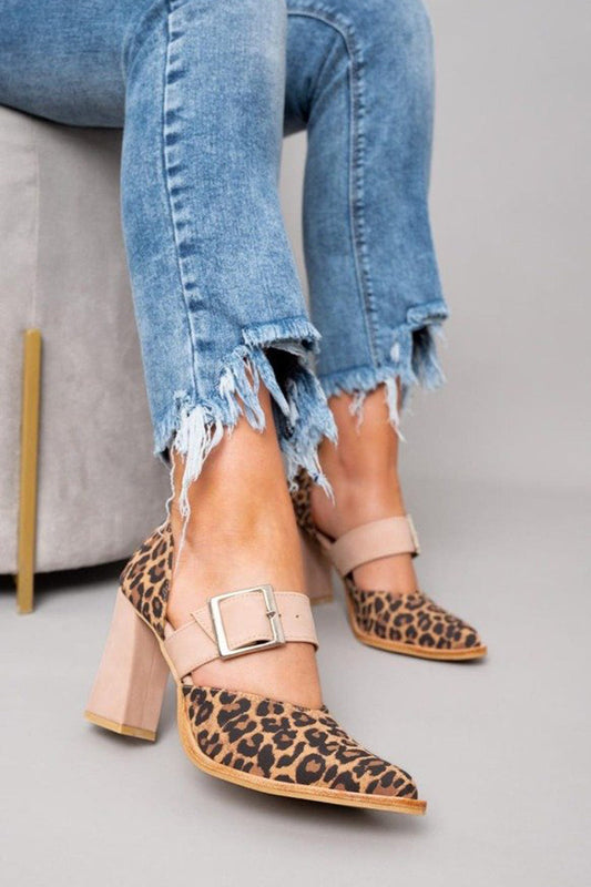 Ysleen™ | Leopard Buckle Heels
