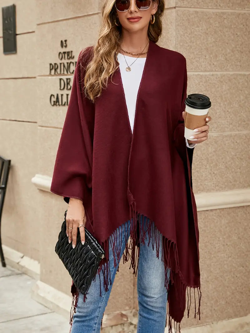 Chara™ | Fringe-Detail Poncho