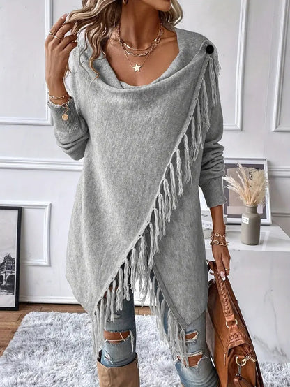 Fringely™ | Wrap & Fringed Sweater